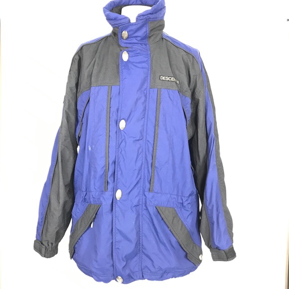 Descente Coat Jacket Outdoor Winter Ski‎ Blue Black Insulated Hooded - Picture 1 of 8